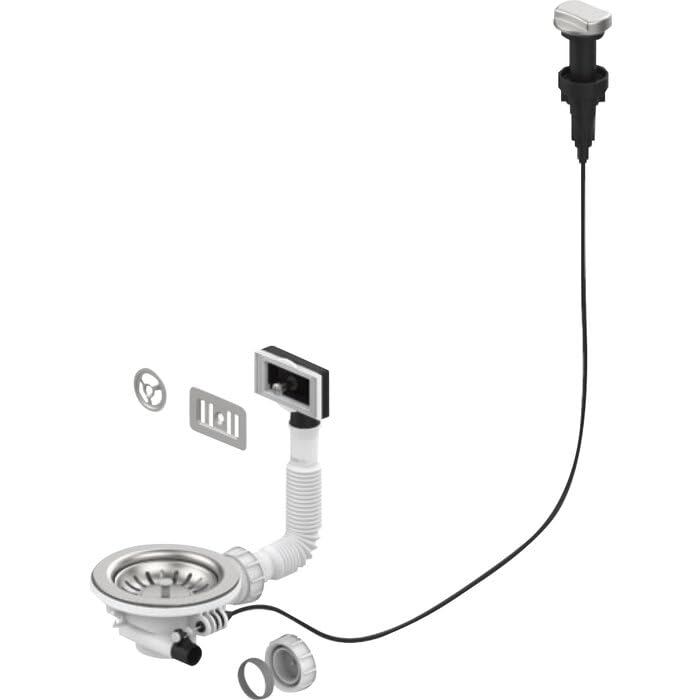 Bonde évier - VALENTIN - Automatique - 1 cuve diamètre 90 mm