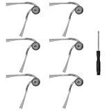 6Pcs Spazzola Laterale di Ricambio per Roborock Saros 20/Saros 10R/Qrevo S5V/Qrevo Curv/Qrevo Curv 2 Pro/Curv 2 ProX/Qrevo Edge/QV 35A/QV 35S/Q10 S5/Q10 S5+/Q10 X5/Q10 X5+/Q7 M5/Q7 M5+/Q7 L5/Q7 L5+