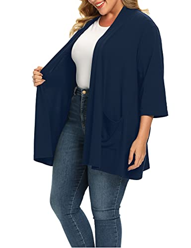 Image of Shiaili Long Plus Size Cardigans for Women Easy to Wear Open Front Clothing