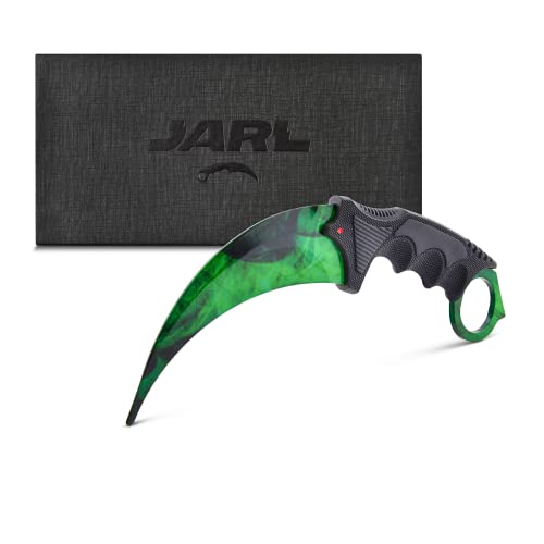 JARL Karambit Trainer CSGO Knife - CSGO Karambit Messer Trainer nicht Scharf aus Edelstahl - Geschenk für CS:GO-Fans mit Premium-Box - Karambit Trainer Stumpf Outdoor Practice Combat Knife & Sammlung