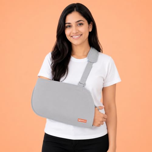 Image of Arm Sling for Fracture & Shoulder Support - Breathable Pouch with Adjustable Strap, Padded for All-Day Comfort - Men & Women, Left /Right Arm (L)