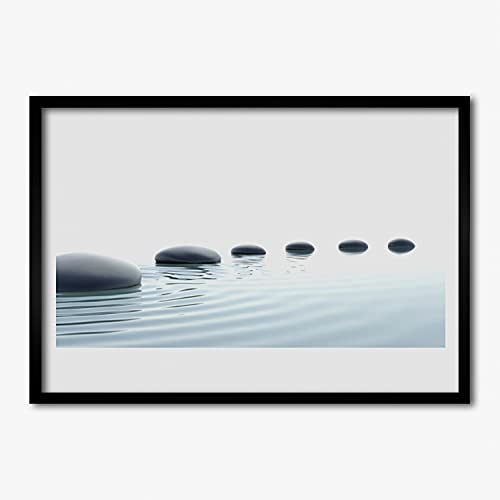 Photo cadre en MDF mural affiche encadrée 70x50 cm Tulup pierres d'eau