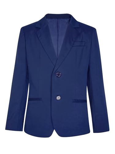 Lejafay Boys Classic Fit Sport Blazer Long Sleeve Lapel Suit Jacket Single Breasted Outerwear Coat Navy Blue 12 Years