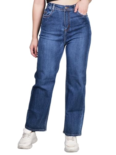 Image of Women's Reguler Fit Modern Regular High Rise Strechable Solid Clean Look Jeans- Dark Grey