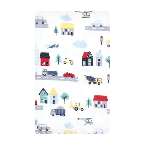 Image of Hudson Baby Unisex Baby Cotton Poly Flannel Burp Cloths, City Life 10 Pack, One Size