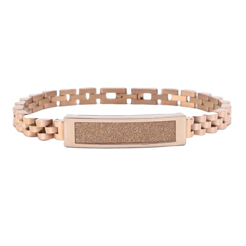 ASHATA Smart Armband, Metal IP68 Water Proof Fitness Tracker mit 24 Stunden Gesundheits -Schlafüberwachung für Frauen Gold Armband