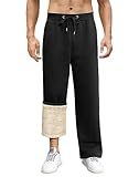 Vancavoo Jogginghose Herren Baumwolle Freizeithose Warm Sweatpants Fleece Gefütterte Jogger Hosen Thermo Lang Sporthose Winterhose Lässige Lose Trainingshose Winter mit Taschen,Schwarz,M
