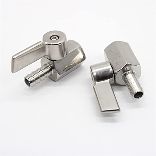 Mini válvula de corte de acero inoxidable de 1/8-1/2 con espiga para manguera 8