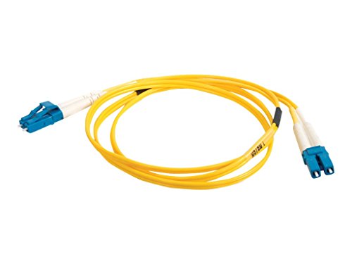 C2G 26264 OS2 Fiber Optic Cable - LC-LC 9/125 Duplex Single-Mode PVC Fiber Cable, Yellow (6.6 Feet, 2 Meters)
