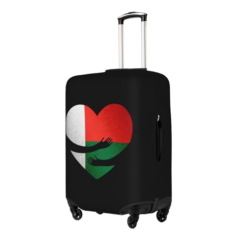 Travel Luggage Cover Madagascar Madagascan Flag Heart Fashion Washable Baggage Suitcase Protector Fit For Luggage Large2