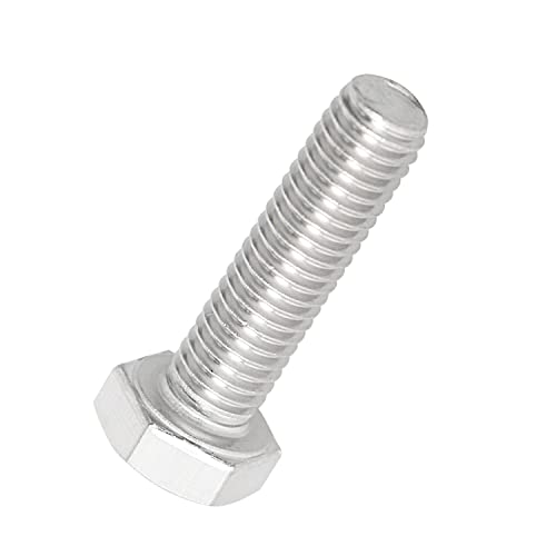 Image of 10 Pcs SUS304 M4 x 35mm Hex Head Bolts Screws, Strength Grade A2-70 (Grade 5.8), Fully Threaded Plain Finish