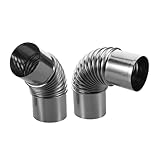 Optimisé pour les espaces confinés : la combinaison de coudes à 45 degrés et 90 degrés permet une installation dans des espaces restreints ou des zones nécessitant des angles spécifiques, maximisant ainsi l'efficacité de votre configuration, coude de cheminée à 45 degrés, tuyau d'échappement de cheminée