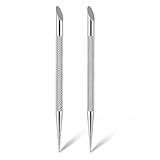 2 Pcs Nail Cleaning Cuticle Stick, Stainless Steel Cuticle Pusher Tool Nail Polish Remover Stick Polish Peeler Cutter for Fingernails Toenails Manicure