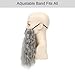 JBCHUCI Men Long Curly Wizard Beard with Elastic Band, Old Man Fake Long Beard Costume for Theater Cosplay, Halloween and Christmas Party (Grey)