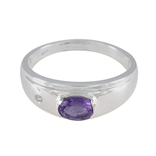 Bague améthyste naturelle argent sterling 925 femmes bijoux fins violets