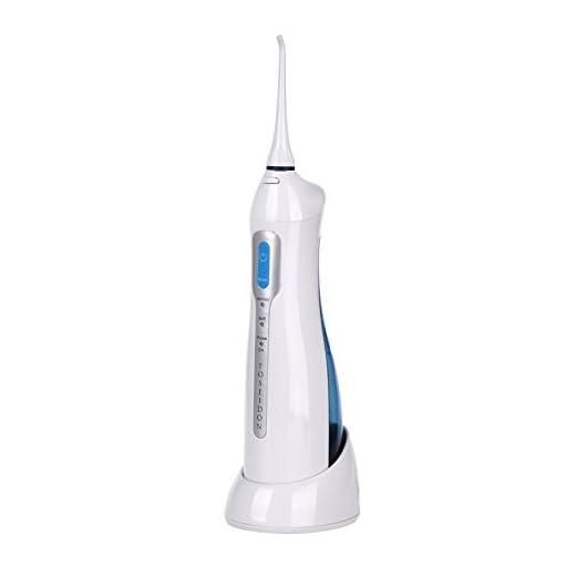 ToiletTree Products Oral Irrigator by Poseidon Portable and Cordless Water Flosser (w/Charging Cradle, White)