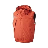 [武蔵野ユニフォーム] 空調風神服 チタンフードベスト 腋風気路 オフタートルネックシルエット(単品/ストラップ付)<026-5540-ス> (M, 17.オレンジ)