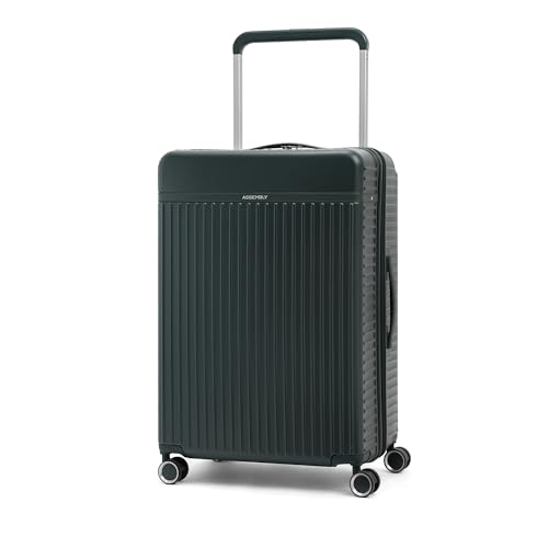 Image of Assembly Large Check-in Suitcase with Ultra Wide Trolley Design & TSA Lock, Durable Polycarbonate Hard Shell Luggage for Adventure Travel, Green, 28-Inch