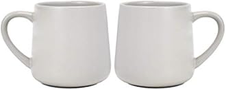 Bosmarlin Large Glossy Ceramic Coffee Mugs Set of 2, Tea Cup for Office and Home, 18 oz, Suitable for Dishwasher and Microwave(Gray, 2)