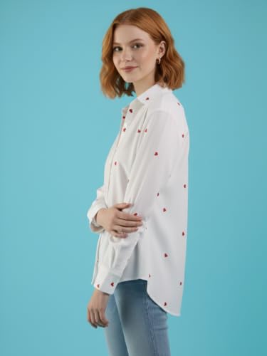 Image of Leriya Fashion Tops for Woman | Casual Top for Women Stylish Western Outfit | Collared Button Shirt for Women Oversized | Girls Professional Shirt for Office and Daily Outfit