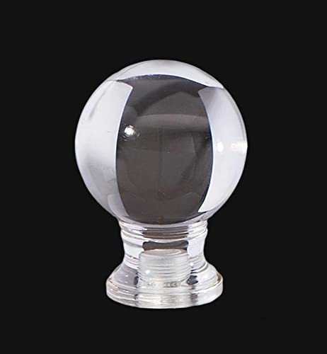 Image of B&P Lamp Clear Acrylic Ball Finial, 1-5 /8 Inch Height, 1-1 /8 Inch Diameter
