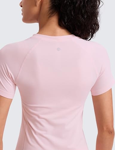 Image of CRZ YOGA Seamless T-Shirt Hip Length | Training, Chafe-Free, Slim Fit, Raglan Sleeves, Mesh Vents, Workout, Short Sleeve Tops for Women