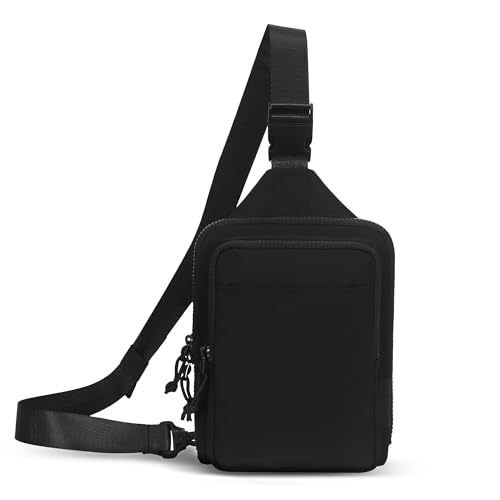Image of Hynes Eagle Nylon Sling Bag for Women Convertible Crossbody Chest Purse with Reversible Strap for Travel Hiking Work Commute