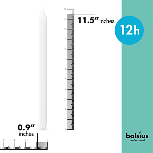 Bolsius 906267 White Candlesticks Bulk Pack 50 Count - Unscented Dripless 11.5 Inch Household & Dinner Candle Set - 12+ Burn Hours thumb #1