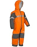 OAKI Rain & Trail Suit - Kid &Toddler - Girl & Boy One Piece Rain Jacket & Pant Classic Orange, 8-9