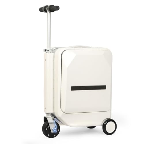 300W Equipaje de Cabina Rígida Expandible, 20 Pulgadas Maleta de Viaje Ligeras Eléctrica, Maleta Rígida ABS Maleta Pequeñas Trolley con Candado Tsa y Compartimento, Velocidad Máxima de 13 km/h, Unisex