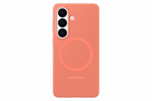 Image of Samsung Galaxy S26 Silicone Magnet Phone Case, Soft-Touch, Durable Grip, Great Feel, Coral Red