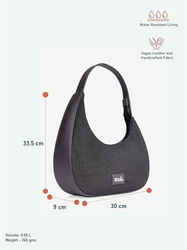 Image of ZOUK Pixi Small Shoulder Bag | Vegan Leather Evening Bag for Women with Shoulder Strap, Zip Closure & Water-Resistant Lining | Stylish Handcrafted Purse |