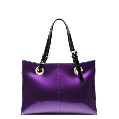 Leather Handbag with Zipper-Large Capacity Clutch Bag-Simple Tote Bag for Commuting to Work Shopping Traveling