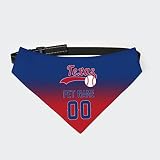 Custom Texas Pet Bandana Buckle Personalized Baseball Dog Scarf,Add Personalized Name and Number,Pet