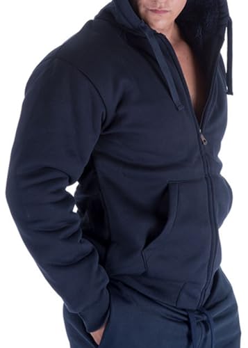 LeeHanTon Men's Heavyweight Sherpa Lined Hoodies Thick Fleece Full Zip Up Warm Workout Winter Sweatshirt Jackets3
