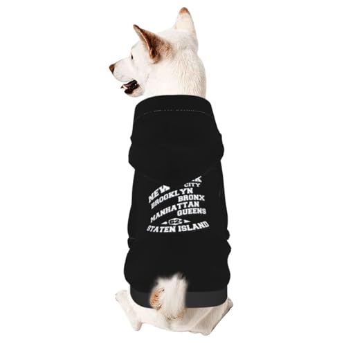 New York City Dog Sweater Winter Pet Dog Hoodie Sweatshirts Warm Soft Dog Clothes X-Small