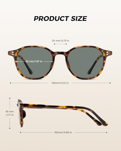 Retro Round Polarized Sunglasses for Men Women Vintage Stylish Frame UV400 Protection Lightweight Frame4