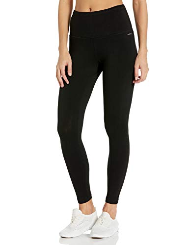 Jockey Women's Cotton Stretch Basic 7/8 Legging, Deep Black, Medium