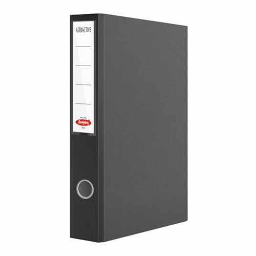 Image of Anupam Attractive Ring File | 1 inch 2D Ring Binder | N16 Full Size (F /S) Robust Textured Cover | Large Capacity Document Organizer | Finger Hole for Easy Shelf Access | Office & Home (Black, Pack of 2)