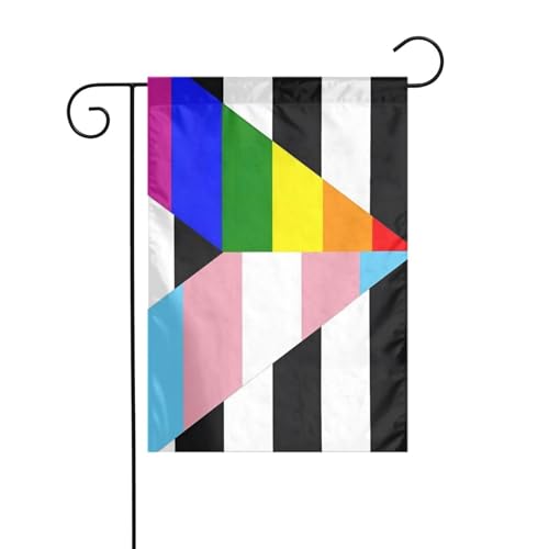 Gay Trans Straight Ally LGBTQ Pride Month Garden Flag Double Sided Vertical Outdoor Decorative Yard Sign Welcome Banner Flags For Home Lawn Patio 12 * 18 Inches
