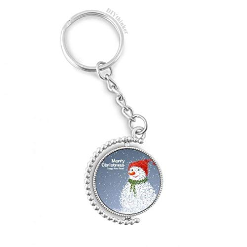 Llavero de muñeco de nieve giratorio con anillo Pilgrim para llaves de Navidad