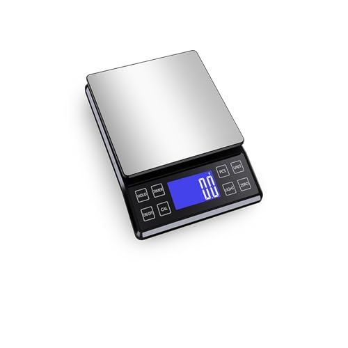 Báscula digital, Báscula de cocina de precisión de 3 kg/5 kg/10 kg, balanza electrónica resistente al agua for alimentos y café.(5kg battery)