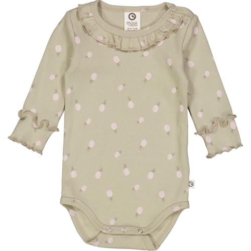 Müsli by Green Cotton Baby Girls Pineapple l/s Body Base Layer, Soft Green/Poetry Green/Mary, 86