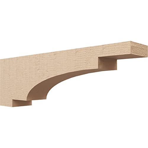 6"W x 36"D x 12"H Thin Mediterranean Rough Cedar Woodgrain TimberThane Corbel, Primed Tan