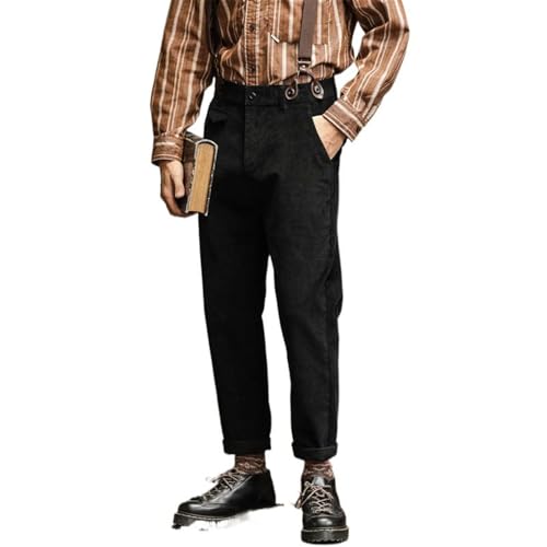 Men's Corduroy Suspenders Pants Straight Leg Autumn