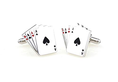 Manicos para hombre KnBoB cartas plata con caja miniatura 1