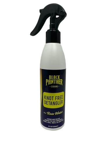 BLACK PANTHER STRONG DIAMOND EDGES Knot Free Hair Detangler and Multivitamin Leave In Conditioner With Rosewater 8 fl oz