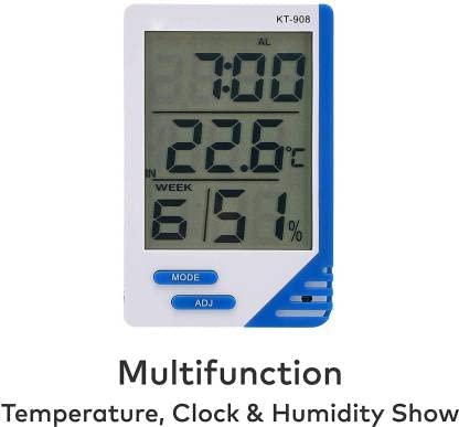 Image of MCP Helathcare Digital Room Temperature Meter LED Display With Multi Function & Probe Sensor Thermometer (White)