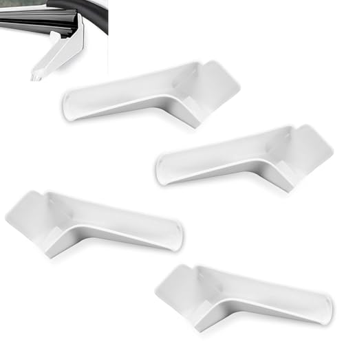 lekiliky 4PCS RV Roof Rain Gutter, Clog/Aging-resistant Rainwater Diversion Extender with Direct Drainage, 1:1 Perfect Fit for Left/Right Roof Drain Fittings - Universal for Most RVs (White)