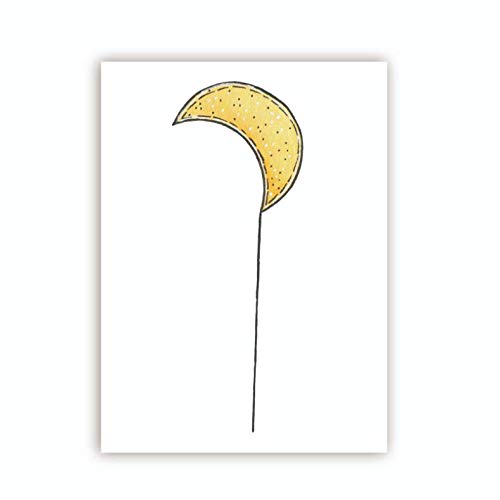 Cuadro de luna kawaii y decoración de arte de pared infantil en lienzo sin marco de 50x70cm